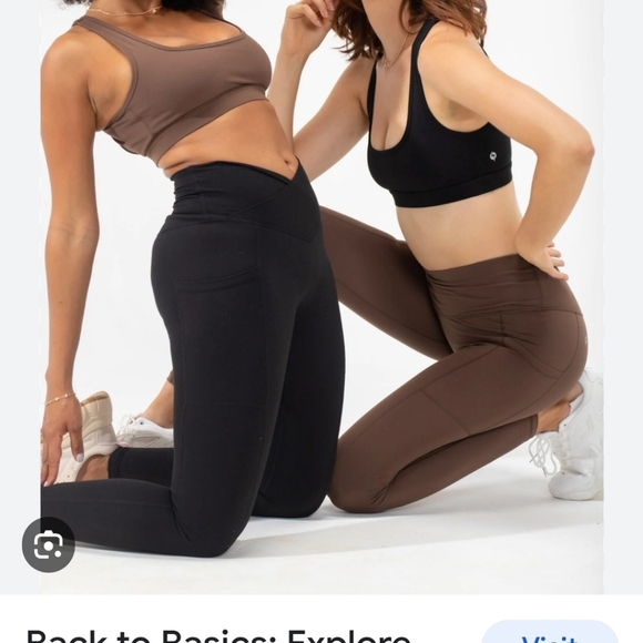 POPFLEX Pants - Popflex crisscross pockets leggings black